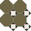 M6731/7102/6712 Настенная плитка Metlah.Store Октагон зеленый / Квадрат белый / Треугольник черный на сетке 320x320 (320x320)