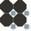 M6331/6602/7112 Настенная плитка Metlah.Store Октагон черный / Квадрат голубой / Треугольник белый на сетке 320x320 (320x320)