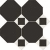 M6331/6302/7113 Настенная плитка Metlah.Store Октагон черный / Квадрат черный / Треугольник белый на сетке 320x320 (320x320)