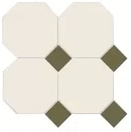 Метлах.Стор Йорк Сетка Октагон Белый / Квадрат Зеленый 305x305