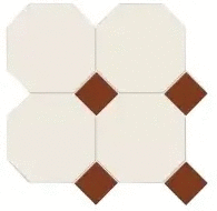 Метлах.Стор Йорк Сетка Октагон Белый / Квадрат Красный 305x305