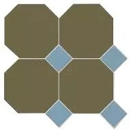 Метлах.Стор Йорк Сетка Октагон Зеленый / Квадрат Голубой 305x305