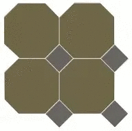 Метлах.Стор Йорк Сетка Октагон Зеленый / Квадрат Темно-Серый 305x305