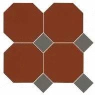 Метлах.Стор Йорк Сетка Октагон Красный / Квадрат Темно-Серый 305x305