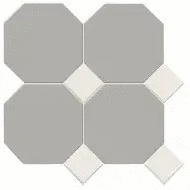 Метлах.Стор Йорк Сетка Октагон Серый / Квадрат Белый 305x305