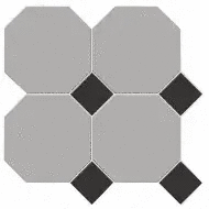 Метлах.Стор Йорк Сетка Октагон Серый / Квадрат Черный 305x305