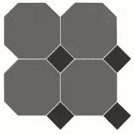 Метлах.Стор Йорк Сетка Октагон Темно-Серый / Квадрат Черный 305x305