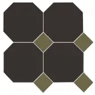 Метлах.Стор Йорк Сетка Октагон Черный / Квадрат Зеленый 305x305