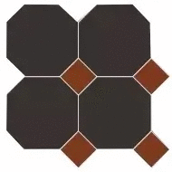 Метлах.Стор Йорк Сетка Октагон Черный / Квадрат Красный 305x305