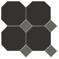 Метлах.Стор Йорк Сетка Октагон Черный / Квадрат Темно-Серый 305x305