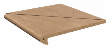 Ступень Натуральный Клинкер Ступень угловая (распил из двух половин) Дюна 330x330x14 (330x330)