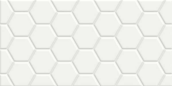 Hexagon White Relief (600x300)