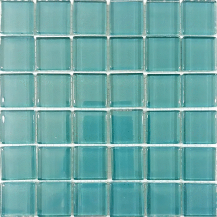 Росмозаика Сокровища России Жадеит светло-бирюзовый глянцевый 2.3х2.3 30x30