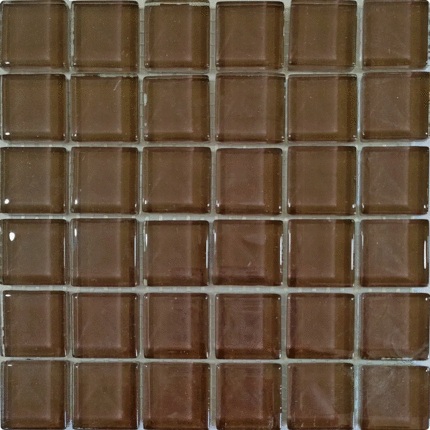 Росмозаика Сокровища России Агат моно коричневый глянцевый 2.3х2.3 30x30