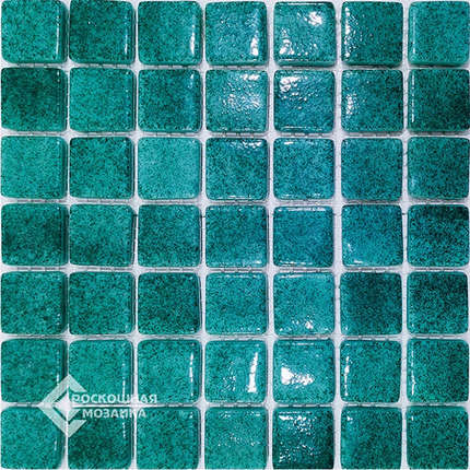 Росмозаика Стеклянная Смальта чип 21x21 Микс Бирюзовый