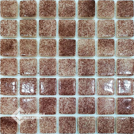 Росмозаика Стеклянная Смальта чип 21x21 Микс Коричневый