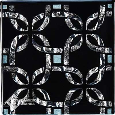 Росмозаика Стеклянные Напольные вставки Ажур Черный