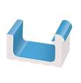 KP151 Serapool Переливной лоток керамический 1/2 часть Light Blue 24x12 (240x120)
