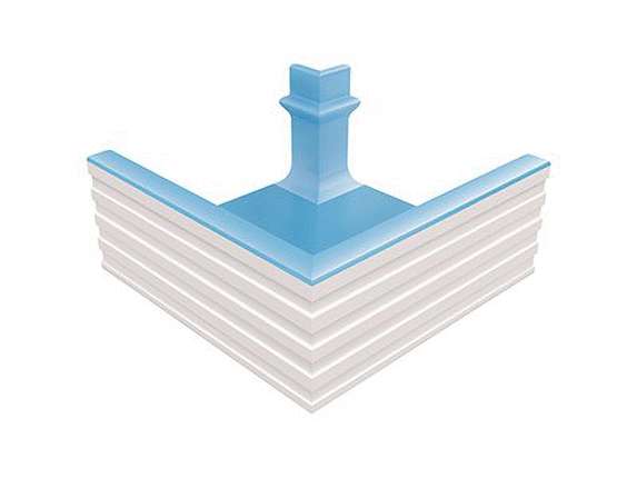 Serapool ___Olympic Series Переливной лоток керамический наружный угол Light Blue