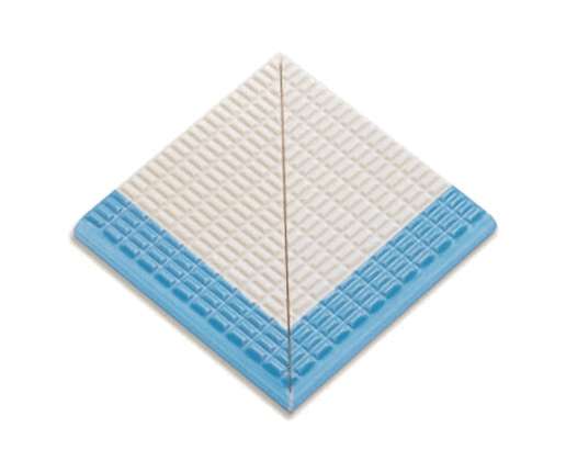 Serapool Olympic Series Petit Carre Наружный угол плитки с буртиком Light Blue-Unglazed