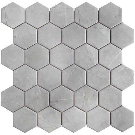 Стармозаик Homework Керамическая Мозаика Hexagon small Marble Grey Matt
