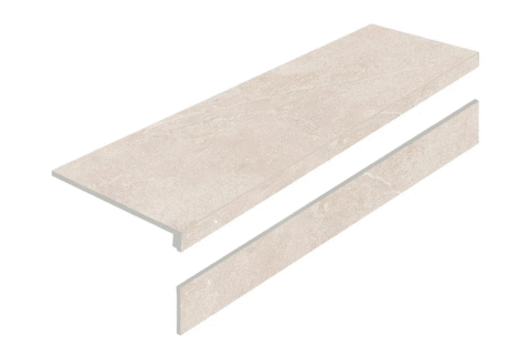 Керамогранит Ступень Staro Ступень L Limestone Crema AS с подступенником 32x120 (1200x320)