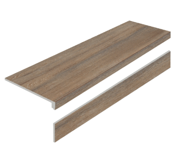 Керамогранит Ступень Staro Ступень L Amazon Wood Natural Matt с подступенником 32x120 (1200x320)