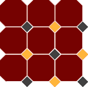 Топ Цер Octagon 4420 OCT14+21-A Brick Red  20/Black 14 + Ochre Yellow 21 Dots
