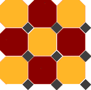 Топ Цер Octagon 4421/20 OCT14-B Brick Red 20 Ochre Yellow 20 OCTAGON/Black 14 Dots 30x30