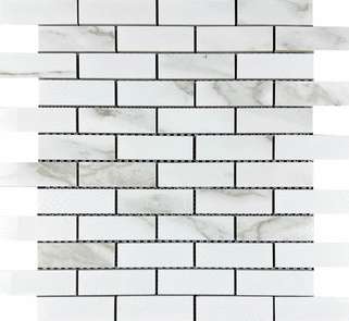 Statuario Eva Mosaic Brick Bone (321x299)