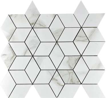 Statuario Eva Mosaic 3d Diamond (371x347)