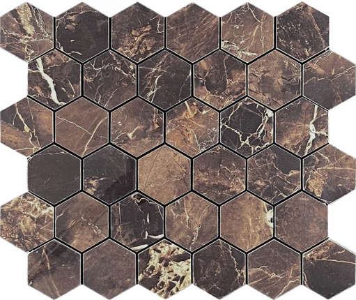 Велсаа Mosaic Copper Slab Black Mosaic Hexagone