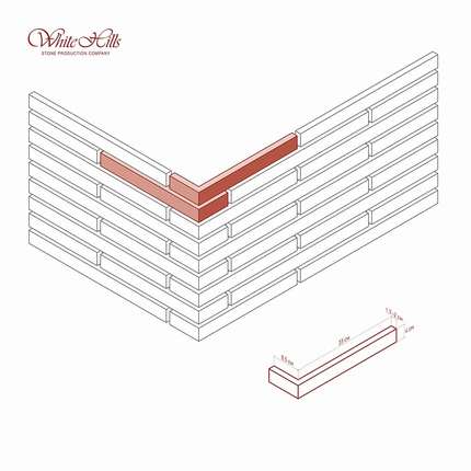 Вайт Хиллс Дюрен Брик Угол к плоскости 688-80 Design