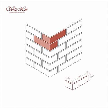 Вайт Хиллс Кельн брик Угловой элемент к плоскости 321-50 Design