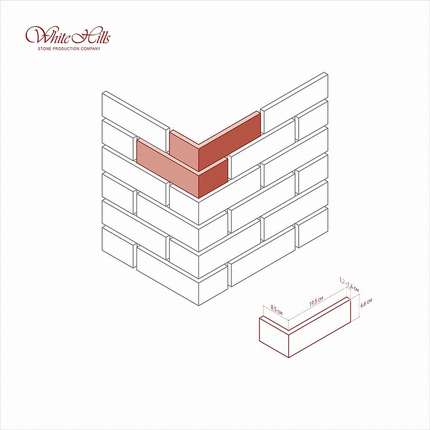 Вайт Хиллс Линц Брик Угловой элемент к плоскости 366-60 Design