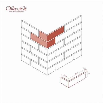 Вайт Хиллс Сити брик Угловой элемент к плоскости 378-90 Design