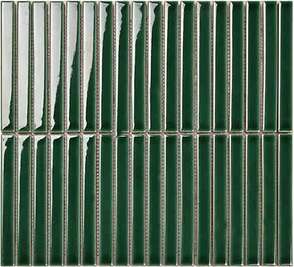 Y15F340 Мозаика Porcelain mosaic Strip Зеленый глянцевый 1.5х14.5 29.4х31.3 (313x294)