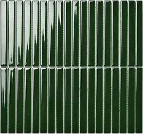 Y15F341 Мозаика Porcelain mosaic Strip Зеленый глянцевый 1.5х14.5 29.4х31.3 (294x313)