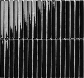 Y15F708 Настенная плитка Porcelain mosaic Strip Черный глянцевый 1.5х14.5 29.4х31.3 (313x294)