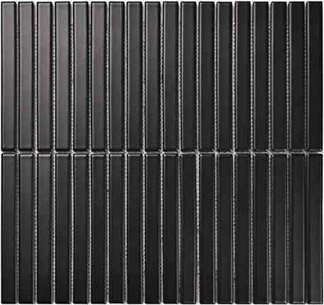 Порчелайн Мозаик Strip Mosaic 1.5х14.5 Y15F808 Черный матовый 29.4х31.3