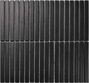 Y15F808 Настенная плитка Porcelain mosaic Strip Черный матовый 1.5х14.5 29.4х31.3 (294x313)