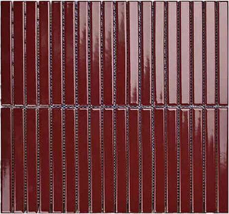 Порчелайн Мозаик Strip Mosaic 1.5х14.5 Y15F736 Красный глянцевый 29.4х31.3