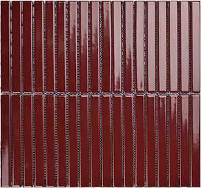 Y15F736 Настенная плитка Porcelain mosaic Strip Красный глянцевый 1.5х14.5 29.4х31.3 (313x294)