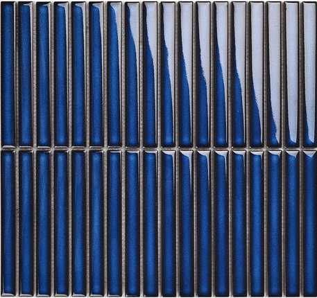 Порчелайн Мозаик Strip Mosaic 1.5х14.5 Y15FW05 Синий глянцевый 29.4х31.3