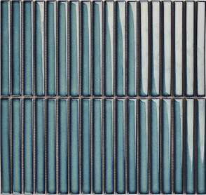 Y15FW26 Настенная плитка Porcelain mosaic Strip Голубой глянцевый 1.5х14.5 29.4х31.3 (294x313)