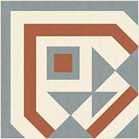 Winckelmans Метлахская плитка Enc 21a White (Grey Red) 10x10