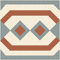 Winckelmans Метлахская плитка Enc 21f White (Grey Red) 10x10