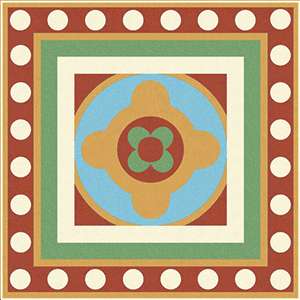 Winckelmans Метлахская плитка Enc 20a White (L.Blue Red Green D.Yellow) 15x15