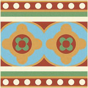 Winckelmans Метлахская плитка Enc 20f White (L.Blue Red Green D.Yellow) 15x15