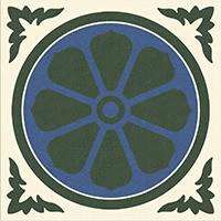 Winckelmans Метлахская плитка Enc 04 White (D.Blue, Black) 10x10